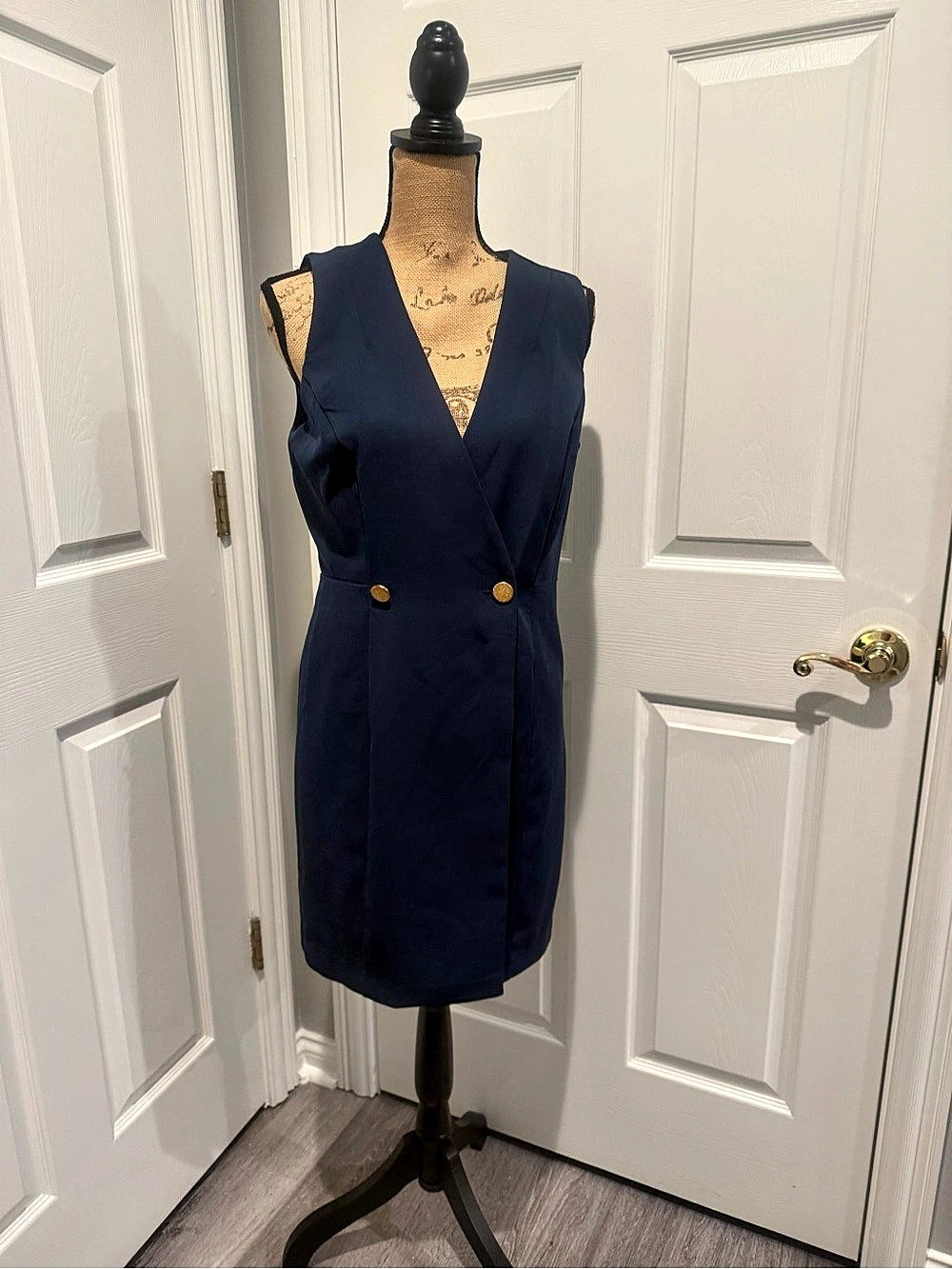bebe Navy Double-Breasted Mini Dress Size Small